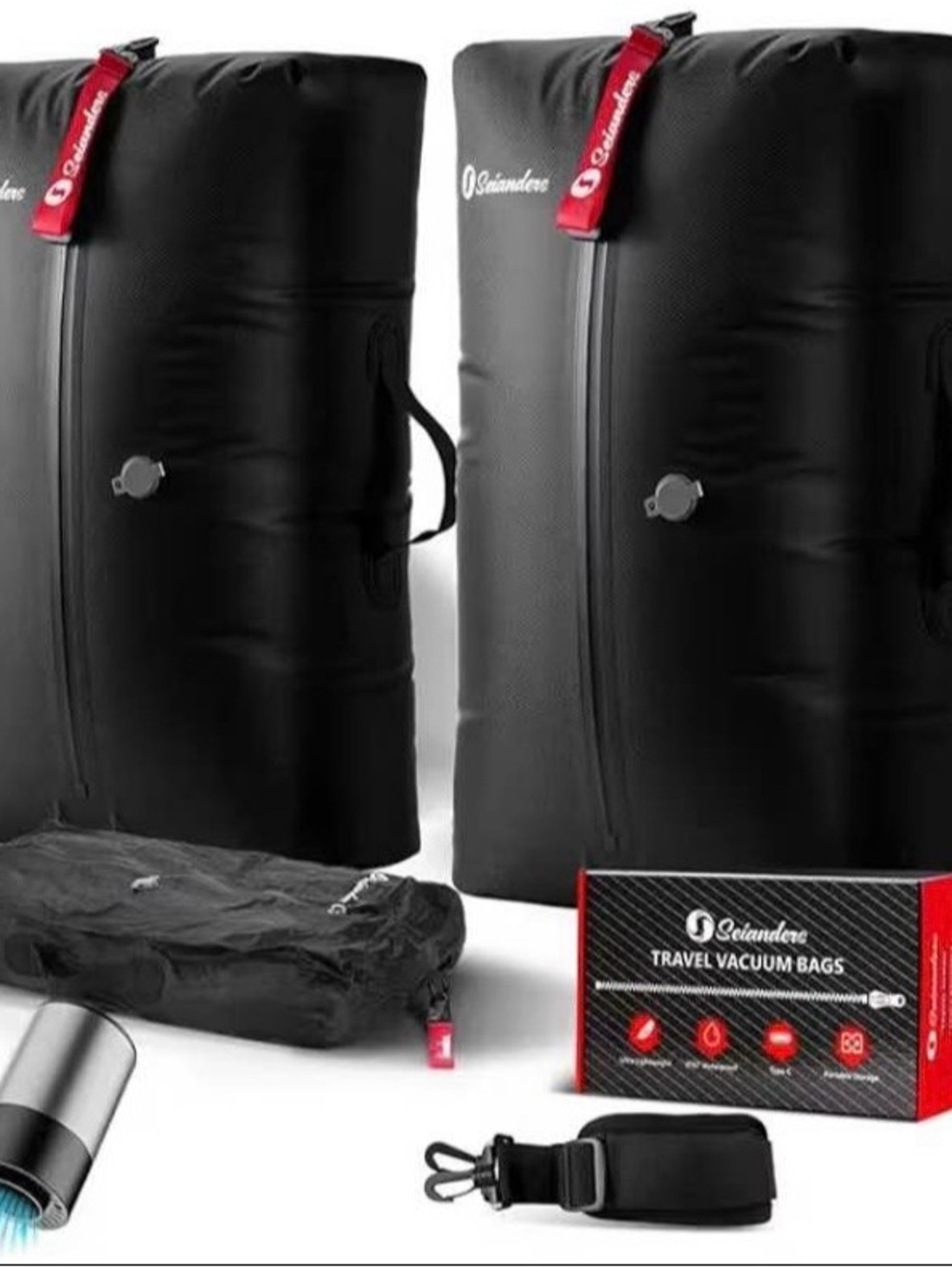 NEW - Vacuum Bags for Travel Luggage (2PCS + Pump), Vacuum Clothing